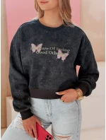 Dámská oversize mikina s vázáním v barvě  námořnická modř Dstreet model 21988049 - FashionStreet