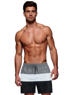 Pánske šedo-biele plavecké šortky FashionStreet SX2519