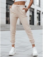 Dámske krémové velúrové tepláky Dstreet UY2841