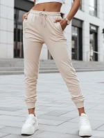Dámske krémové velúrové tepláky FashionStreet UY2841