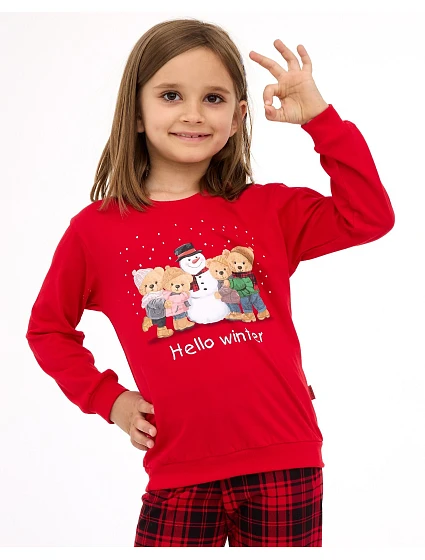 Dětské dívčí pyžamo model 21413642 Zimní délka/r Vánoce 86128 - Cornette