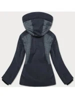 Čierna dámska zimná bunda so snehovým pásom (b2376)