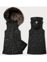 Čierna dámska vesta s ozdobným prešívaním S'West (B8348-1) Čierna dámska vesta s ozdobným prešívaním S'West (B8348-1)