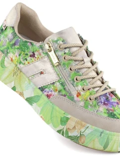 Dámske topánky na platforme zelené Rieker M7711-91