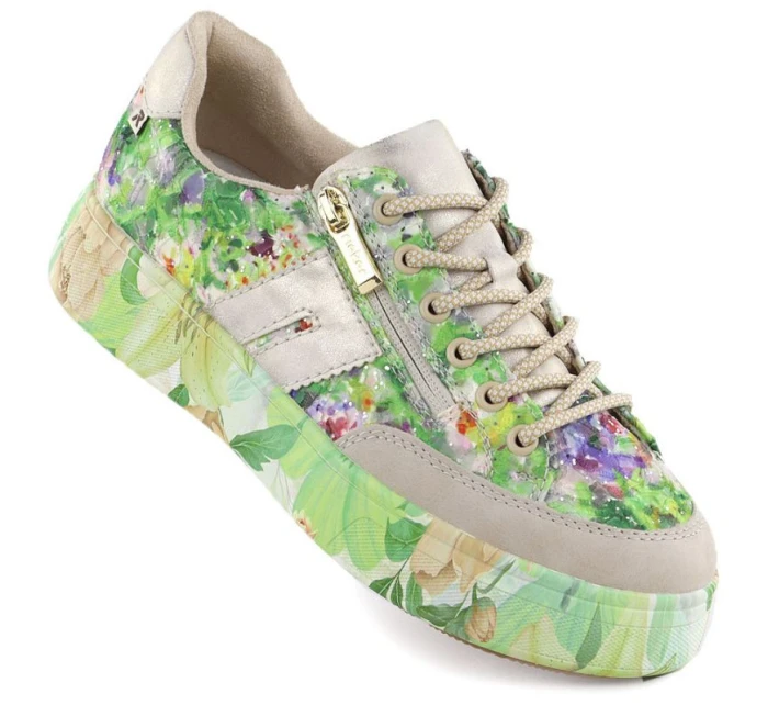 Dámské boty na platformě zelené model 21910646 - Rieker