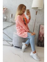 Oversize blúzka s dúhovou potlačou pier v marhuľovej farbe