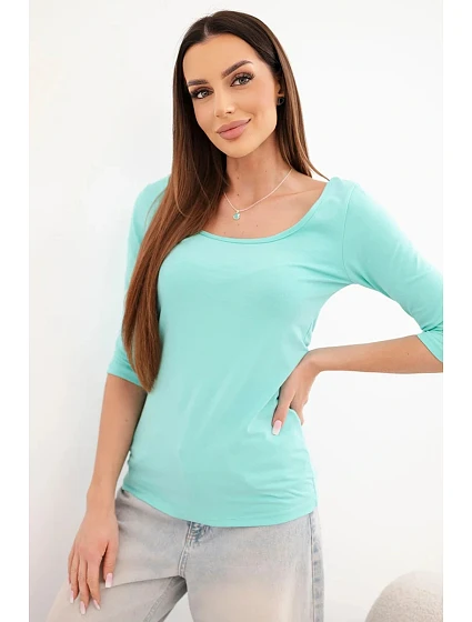 Halenka s kulatým výstřihem mentolová Halenka s kulatým výstřihem mentolová