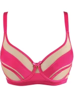 Dámska podprsenka V-11051 Tmavo ružová s béžovou - Axami