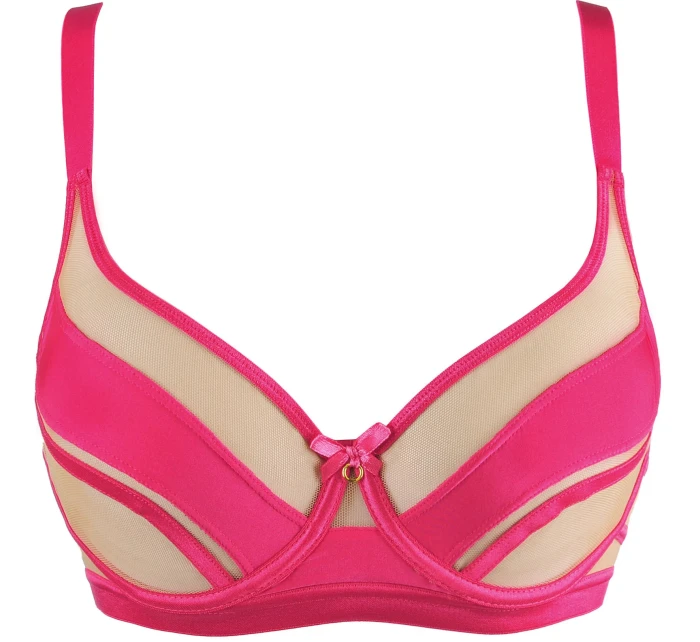 Dámska podprsenka V-11051 Tmavo ružová s béžovou - Axami