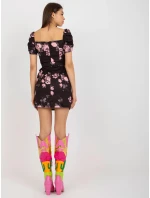 Dámské šaty LK SK model 21893574 Černá s růžovou vzor - FPrice