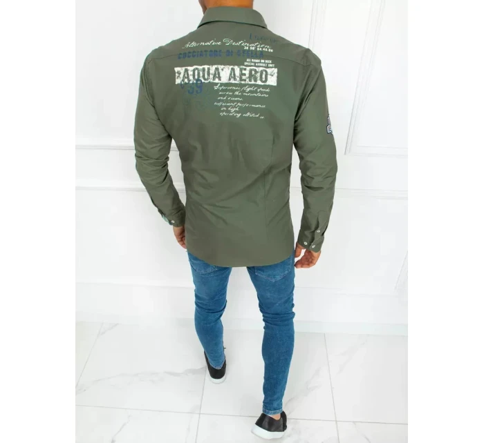 Pánska zelená košeľa FashionStreet DX2275 Pánska zelená košeľa FashionStreet DX2275