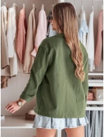 Dámska oversize košeľová bunda OVERBOR khaki FashionStreet TY4889