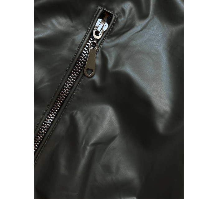 Krátka bunda v army farbe s ozdobnými sťahovacími lemami (16M9087-136)