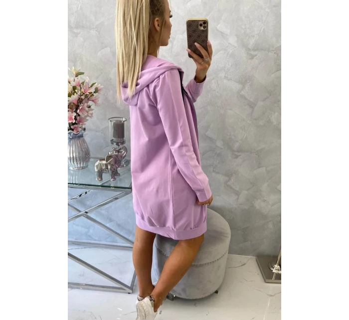 Šaty s kapucňou, mikina fialová