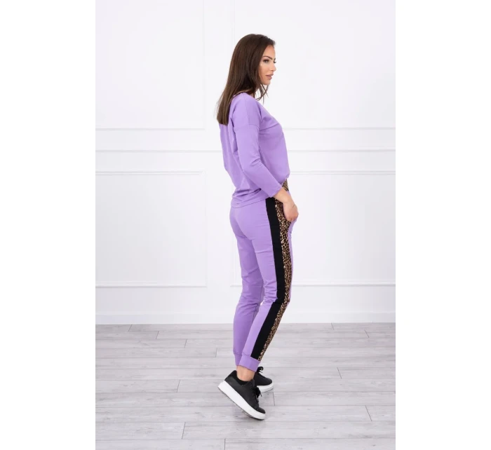 Sada s leopardím potlačou fialovej farby