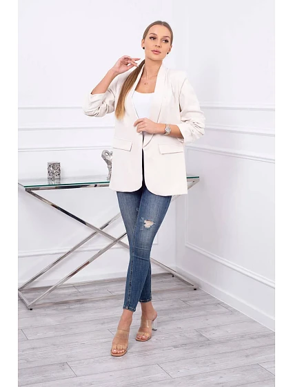 Sako s klopami elegantní světle béžové Sako s klopami elegantní světle béžové