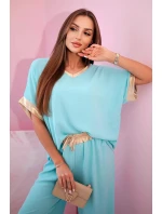 Viskózová súprava so zlatým lemovaním mincovne