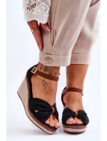 Sandały Damskie Na Koturnie Czarne Daphne Sandały Damskie Na Koturnie Czarne Daphne