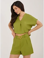 Šortky D60103M62612KA3 olivovo zelená Šortky D60103M62612KA3 olivovo zelená