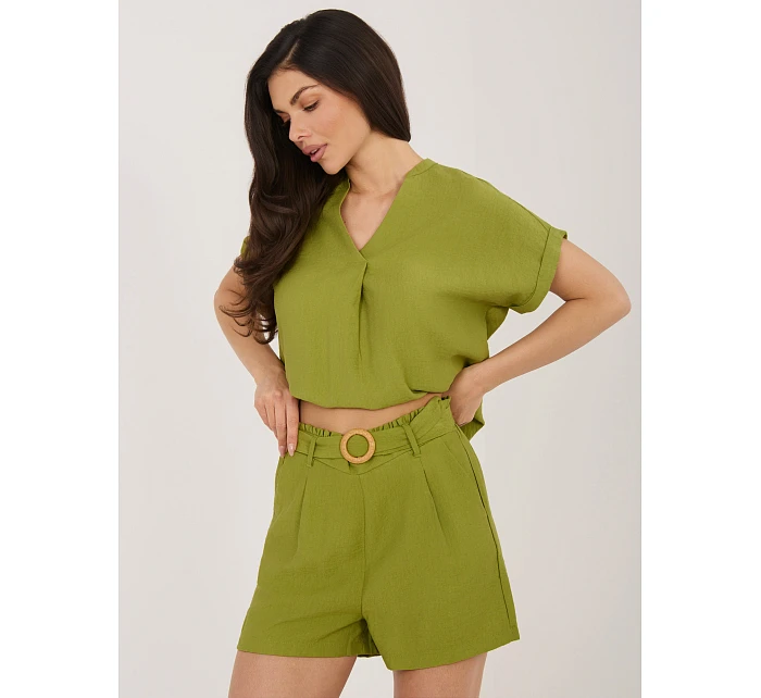 Šortky D60103M62612KA3 olivovo zelená Šortky D60103M62612KA3 olivovo zelená