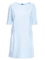 M422 Šaty so spadnutým pásom a mašľou - svetlo modré M422 Šaty so spadnutým pásom a mašľou - svetlo modré