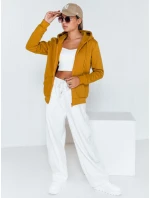 Dámska mikina s kapucňou na zips camel BY0227
