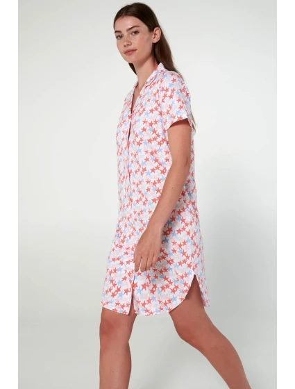 Vamp - Nočná košeľa s gombíkmi a potlačou 20287 - Vamp Vamp - Nočná košeľa s gombíkmi a potlačou 20287 - Vamp