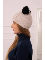 Fleecová čepice 2  béžová model 18751411 - K-Fashion
