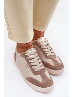 Dámské tenisky z přírodní kůže LR61-7091 Béžové