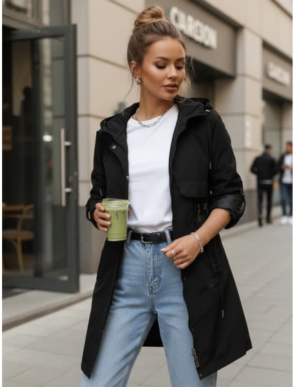 Dámska prechodná bunda parka čierna FashionStreet TY5554