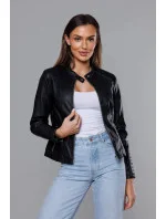 Černá dámská bunda ramoneska se stojáčkem model 18140997 - J.STYLE