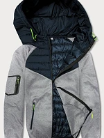 Pánske tmavomodro-šedé sako s blúzkou (8M905-215)