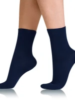 Dámske bavlnené ponožky s pohodlným lemom COTTON COMFORT SOCKS - BELLINDA - tmavo modrá