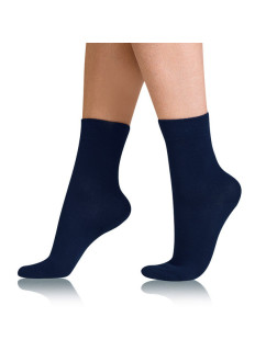 Dámské bavlněné ponožky s model 18863084 lemem COTTON COMFORT SOCKS  tmavě modrá - Bellinda