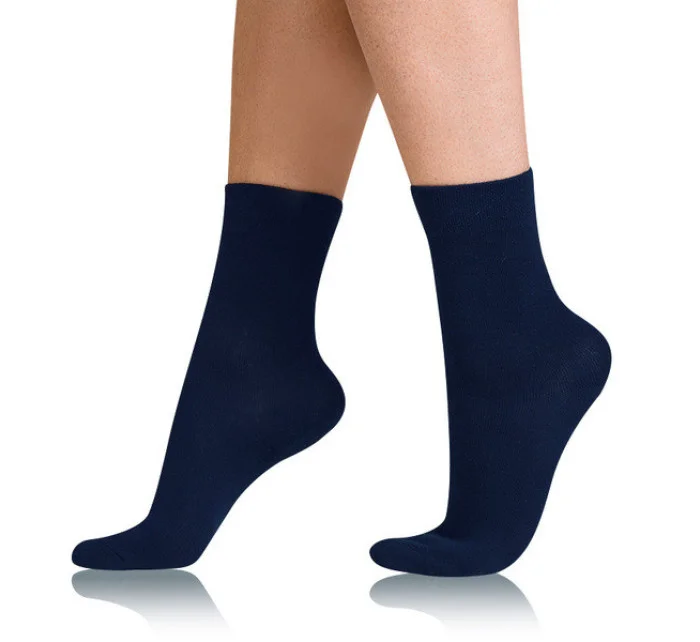 Dámske bavlnené ponožky s pohodlným lemom COTTON COMFORT SOCKS - BELLINDA - tmavo modrá