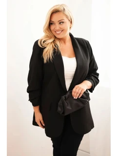 Dámske elegantné plus size sako čierne