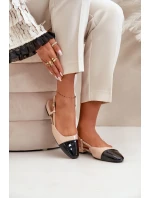 Lakierowane Baleriny Na Niskim Obcasie Z Odkrytą Piętą Beżowe Kairael Lakierowane Baleriny Na Niskim Obcasie Z Odkrytą Piętą Beżowe Kairael