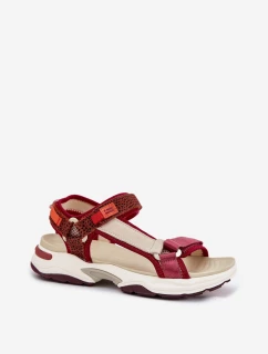 Dámské sandály na suchý zip model 21694713 bordové - D.Franklin