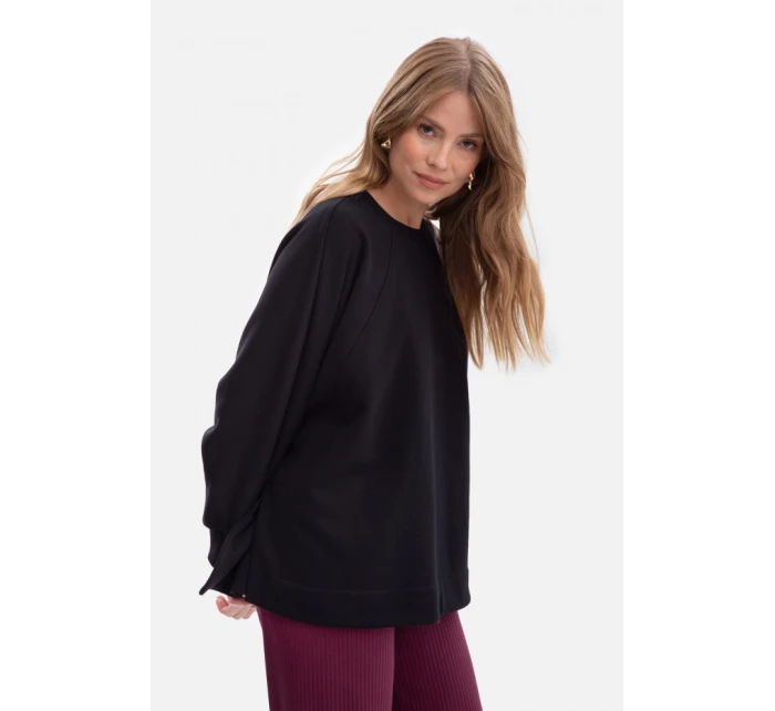 model 21379933 Pletená mikina uvolněného střihu černá - BeWear