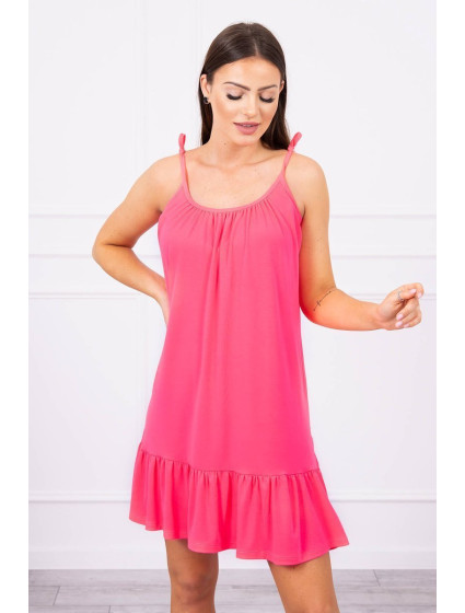 Šaty s tenkými ramienkami ružové neónové