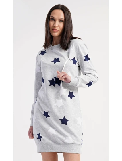 Dámske šaty s dlhým rukávom a hviezdami