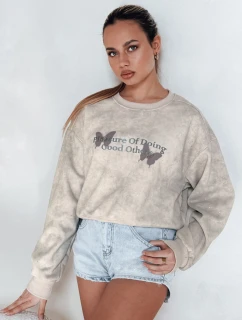 Dámska nadrozmerná mikina s motýľmi SPARKI sivá FashionStreet BY1406