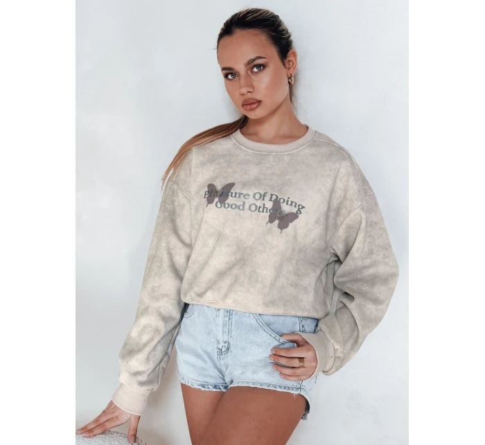 Dámská oversize mikina s vázáním v barvě  šedá Dstreet model 21988055 - FashionStreet