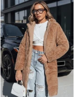 Dámska dlhá prešívaná bunda tmavobéžová FashionStreet TY5438 Dámska dlhá prešívaná bunda tmavobéžová FashionStreet TY5438