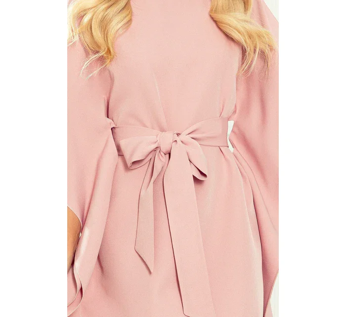 SOFIA - Dámske motýlikové šaty vo špinavo ružovej farbe 287-11