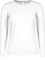 B&C #E150 LSL /women Dámske tričko s dlhým rukávom 01.006T biele