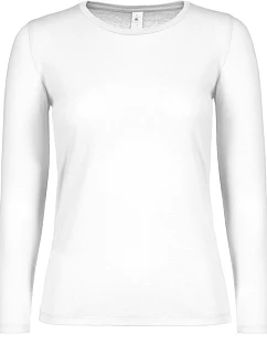 B&C #E150 LSL /women Dámske tričko s dlhým rukávom 01.006T biele