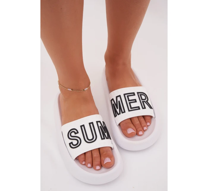 Dámské Pantofle Na Silné Podešvi SUMMER Bílé model 21704122 - VINCEZA