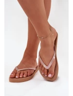 Damskie Japonki Klapki 4FMM00FFLIF018-82S Jasnobrązowe