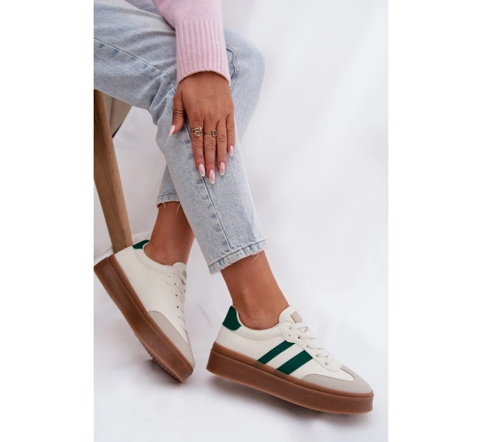 Dámské tenisky na platformě z eko kůže Bílomodré Elaraven